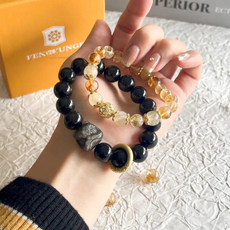 Fengyun Pavilion Obsidian Bracelets Unisex-6