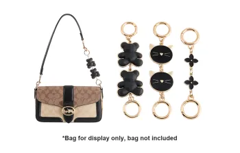 Luxury Care Artisan Workshop Metal Black Extender Chain Bear Set With Shoulder Strap Women's Gold-Tone