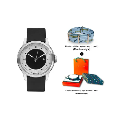 HYPERGRAND Наручные часы Кварцевый механизм Естественная кожа Ремешок Черный циферблат Мужские часы CW3H4SSBLK