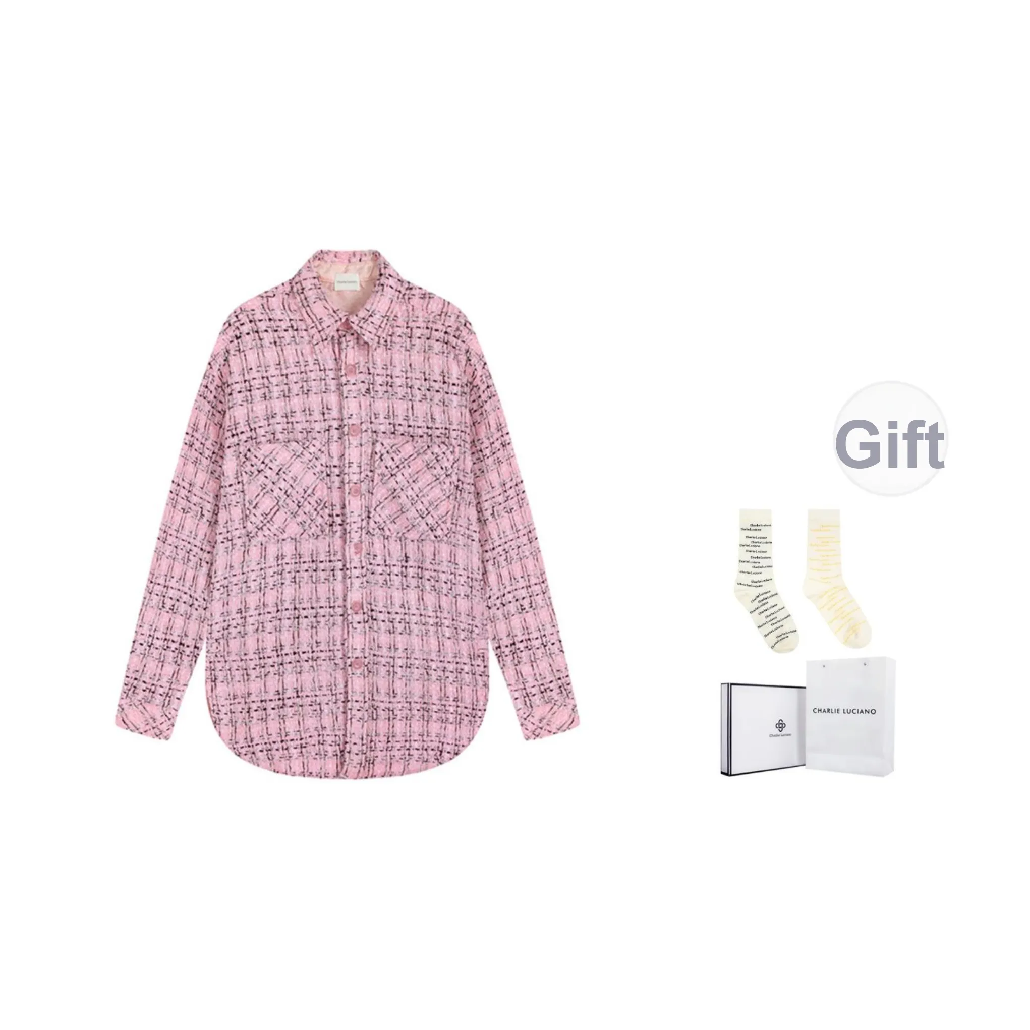 Charlie Luciano Рубашка Осенняя Унисекс Розовая