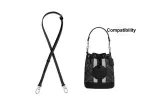 Coach Black 1.1cm Shoulder Strap (Litchi Grain Lock with Silver-Tone Buckle)