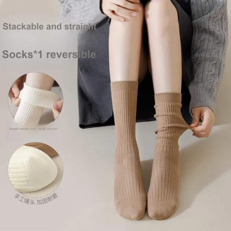 XXLLG Mid Calf Socks Women's Shopping Bag 3 Pack-4
