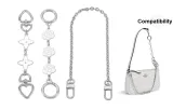 Silver White Four-Leaf Clover+Camellia Extender Chain+Decorative Chain 40cm