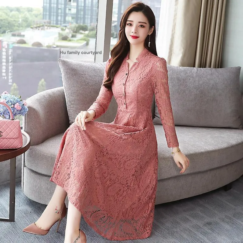 Flowers In Water Long Sleeved Dress Women's-4