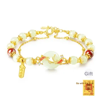 Central Fashion Hetian Jade Bracelets Green Jade Women's