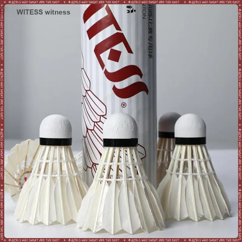 WITESS YB407A 6 Pack Duck Feather Big Board Duck Feather Training Competition Shuttlecocks-2