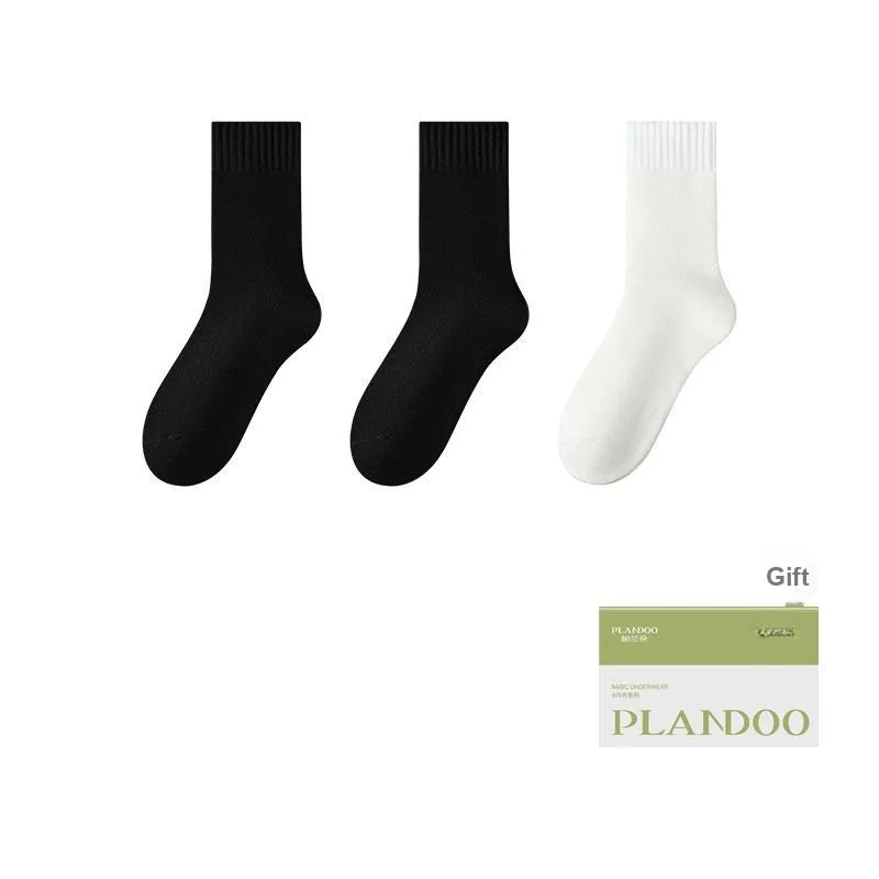 PLANDOO Mid Calf Socks Unisex Box Of 3 Pairs-4
