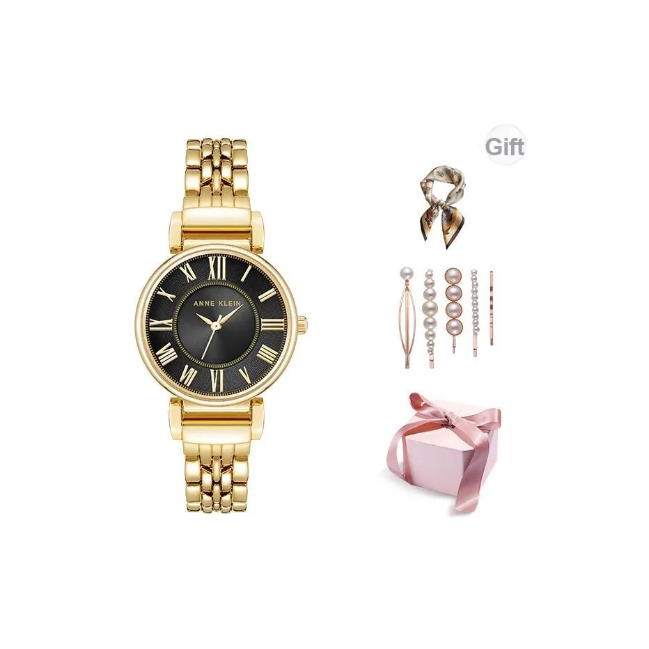 ANNE KLEIN Наручные часы Кварцевый механизм Сплав Ремешок 30MM Черный циферблат Женские часы