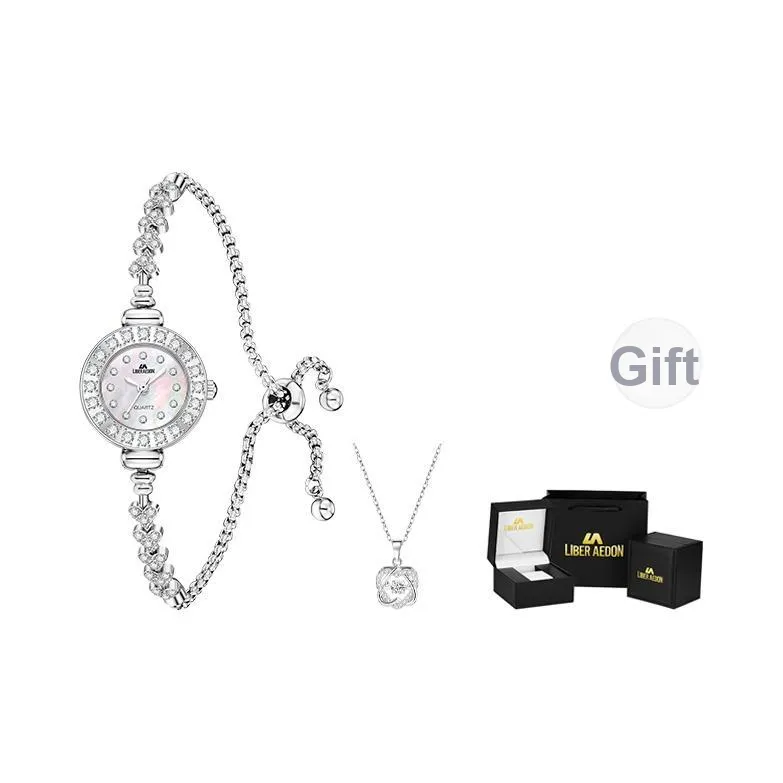 LIBER AEDON Наручные часы Кварцевый механизм Сплав Ремешок Мать жемчуга Циферблат часов Женские часы Романтическая коробка