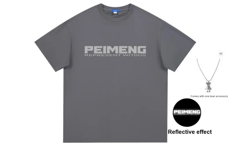 PEIMENG Short Sleeved T Shirts Unisex Comes With Necklace-33