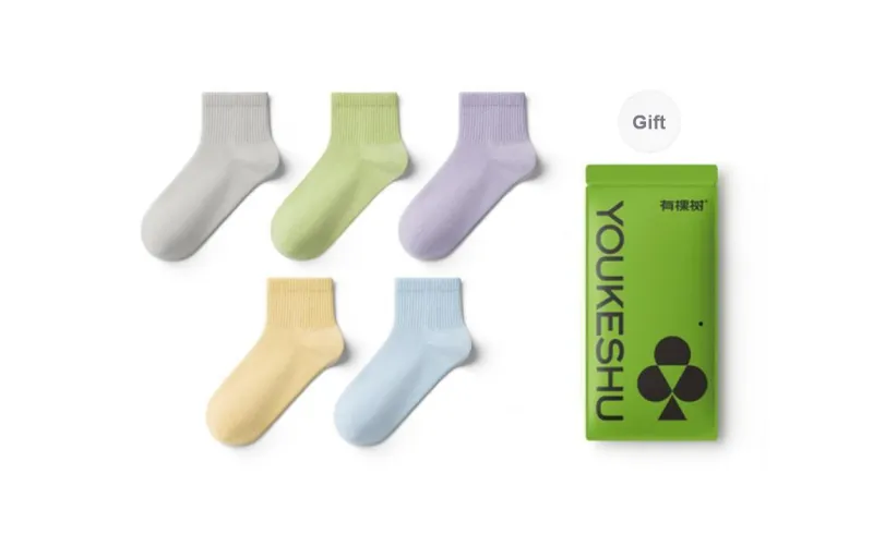 YOUKESHU Mid Calf Socks Women's Shopping Bag 5 Pack-8