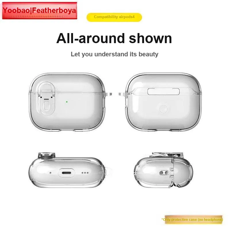Yoobao Compatibility AirPods Full Collection TPU Transparent Ice Crystal Lock Design Headphone Cases-3