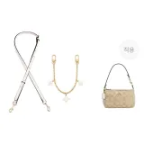 아이보리 크로스바디백 숄더 스트랩 + 네잎 클로버 장식 체인 [크로스바디백/겨드랑이]