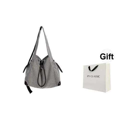 JPJ Хлопок лен смесь сумка через плечо большая женская сумерки дымчатый серый