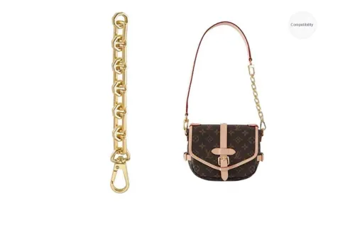 Lan Bao Fan Metal Shoulder Strap Crossbody Bag Strap Unisex Gold-Tone