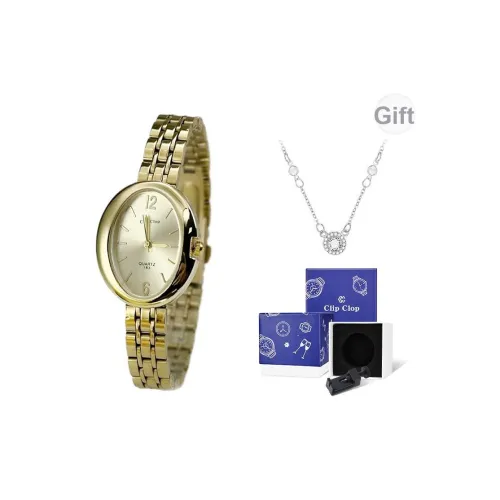 Clip Clop Кварцевый механизм сплав ремешок женские часы белый циферблат