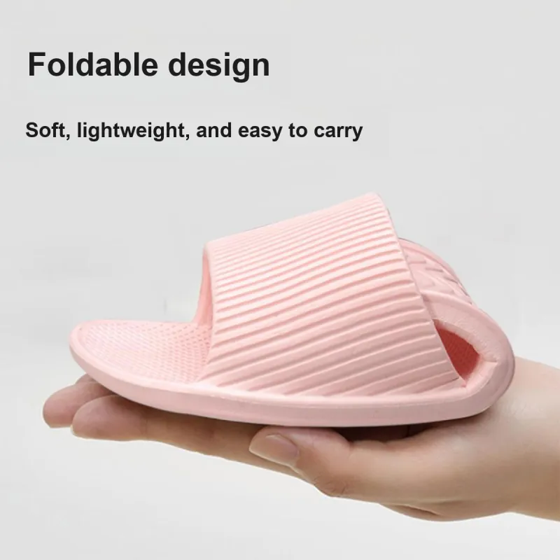 Gentle Welcome Portable Foldable Slippers Home Foldable Soft Sole Slippers-2
