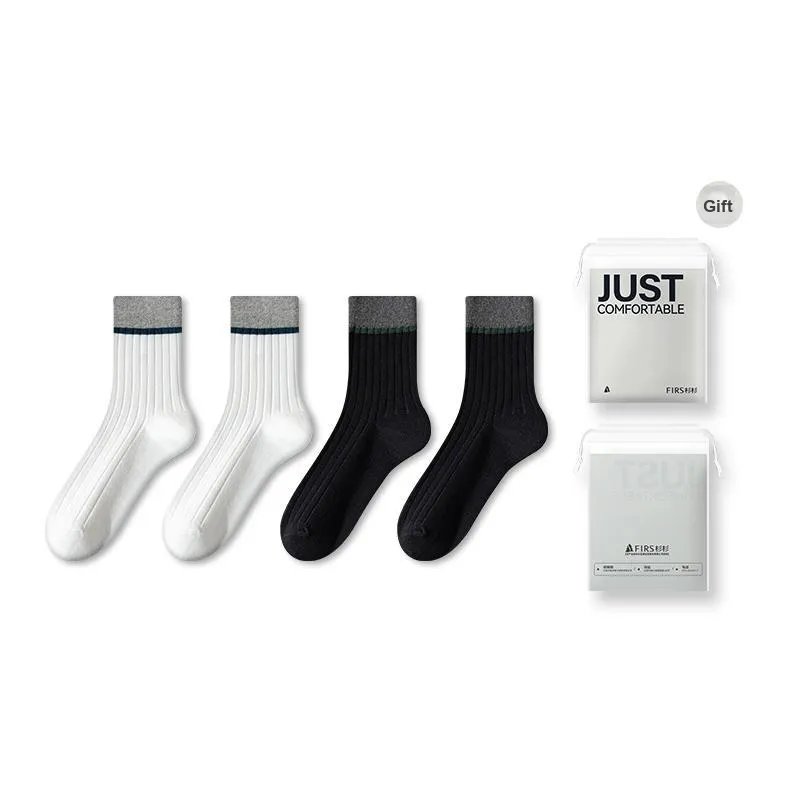 FIRS Mid Calf Socks Men's Shopping Bag 4 Pack-21