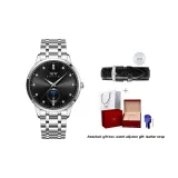 Jet Black Dial Steel Band-Men's Watch
