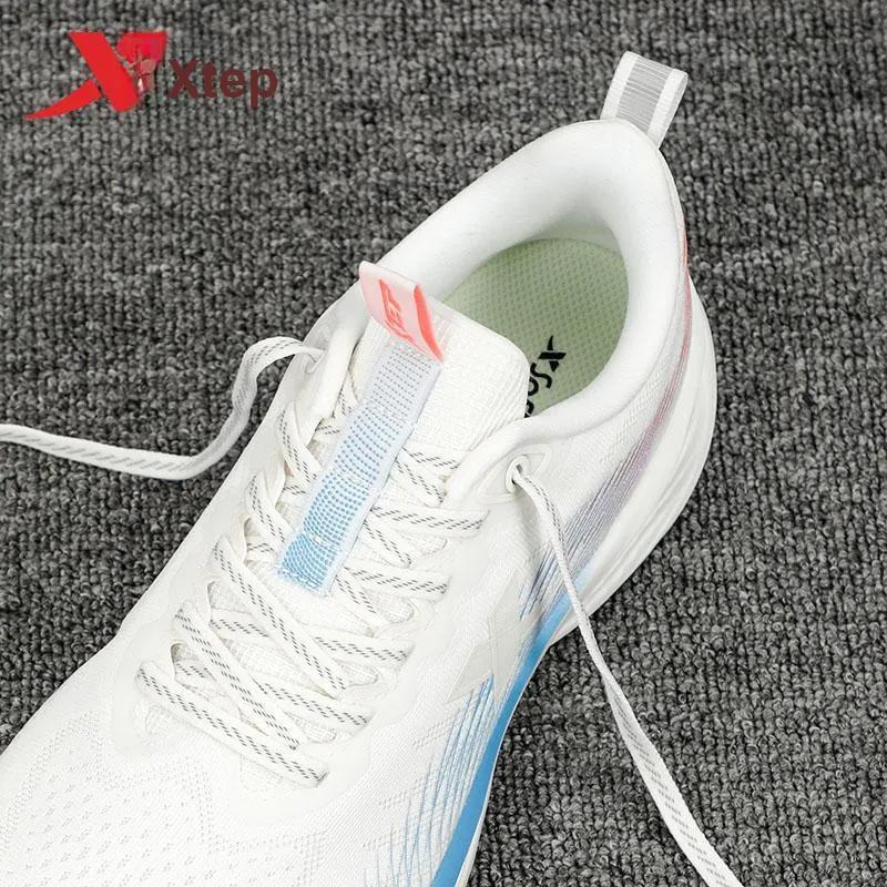 XTEP Cushioning Lightweight Low Top Running Shoes Men's White Blue-8