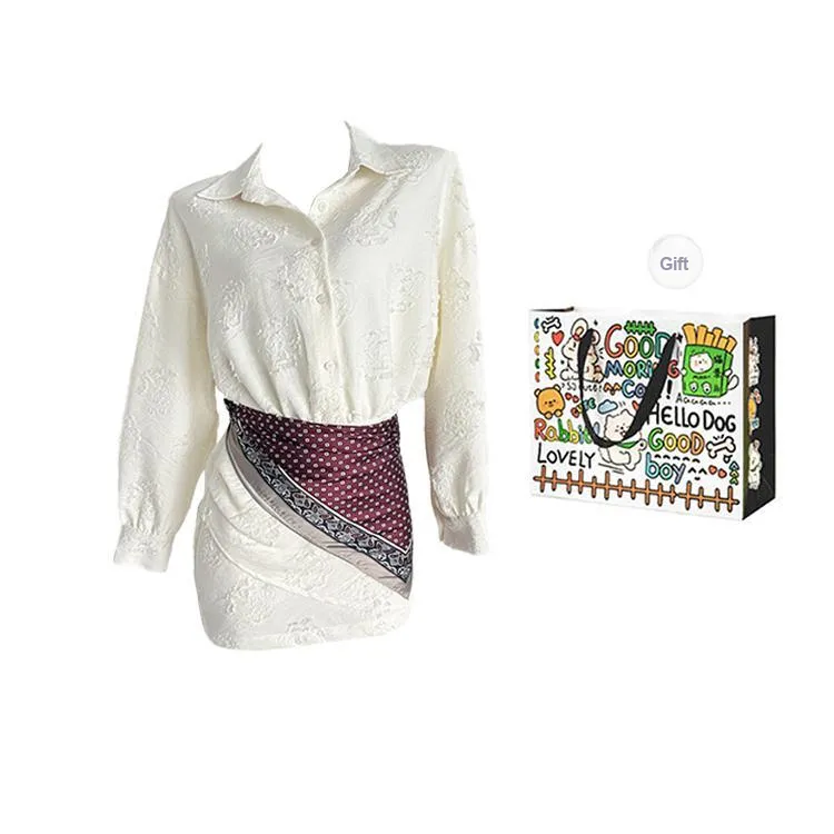 ZVJH Long Sleeved Dress Women's White