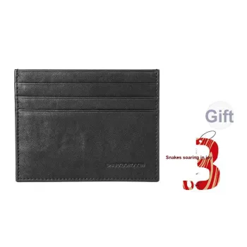 Sharkborough Cow Leather Card Holder Small Size Men's Black