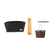 NF Medium Size Black Liner+Beeswax Shoulder Pads 23cm (Vegetable Tanned Cow Leather) for Old Bags