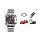 Silver Case Red Dial Steel Band, Warrior Clothing Sets