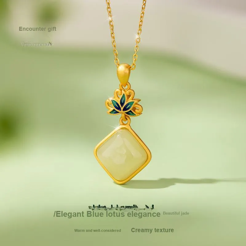 Encounter Gift Hetian Jade Necklaces Green Jade Women's-1