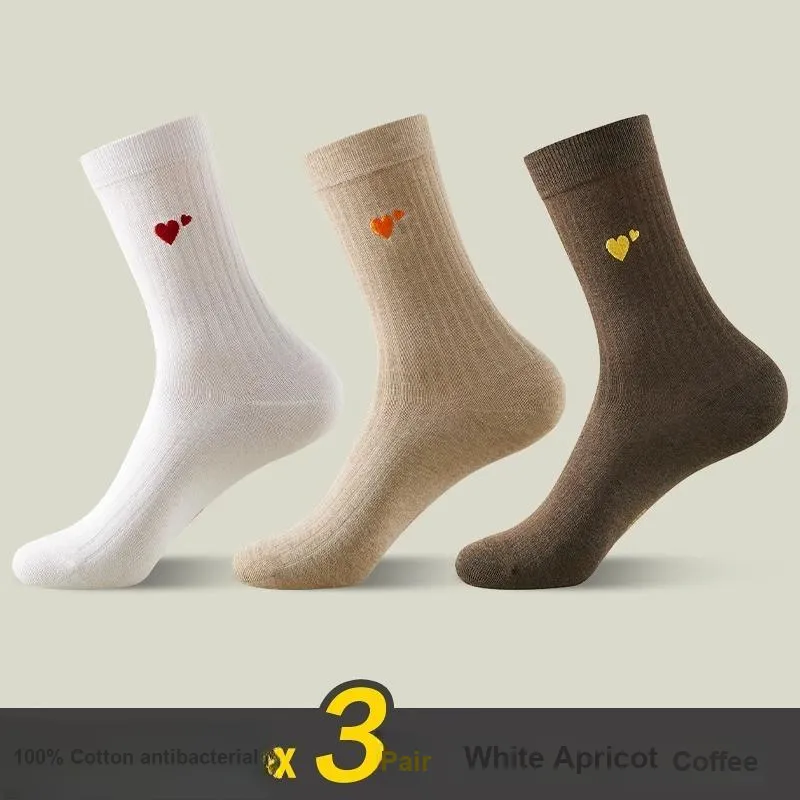 H YXIANG Mid Calf Socks Unisex 3 Pack-3