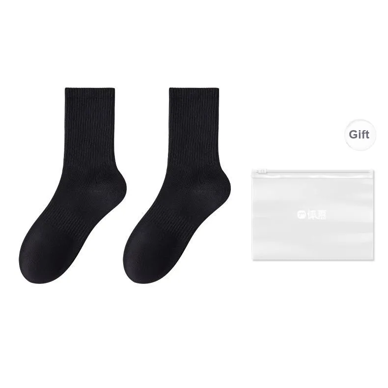 Temooues Mid Calf Socks Unisex Shopping Bag 2 Pack-21