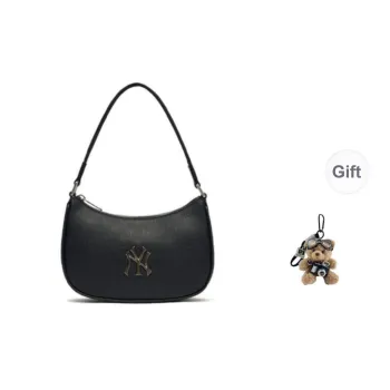 MLB Elastane Polyester Cotton Shoulder Bag Regular Unisex Black Gold