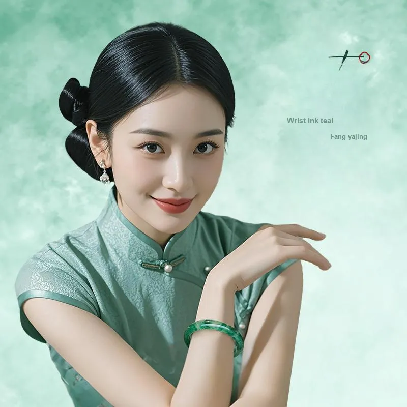 YINXIANGMOU African Emerald Bangles Women's-3