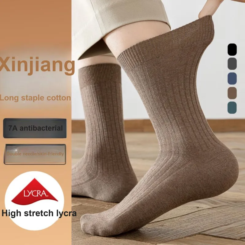 H YXIANG Mid Calf Socks Men's 5 Pack-1