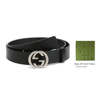 GUCCI Cow Leather Belts Men's Width 3.8cm