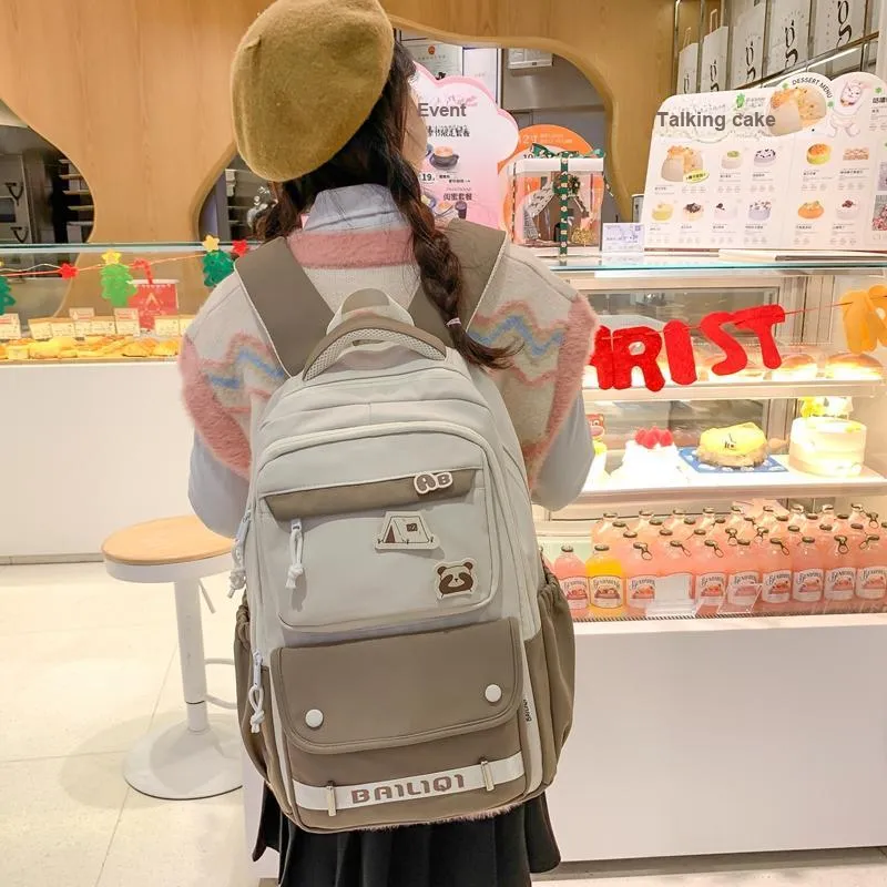 Alcohol Dragon Nylon Backpack Women's Multicolor-19