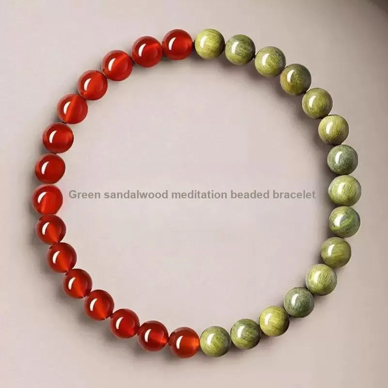 ZHOUDIWANG Green Sandalwood Bracelets Unisex-1