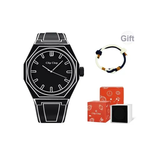 Clip Clop Кварцевый механизм силиконовый ремешок мужские часы белый циферблат