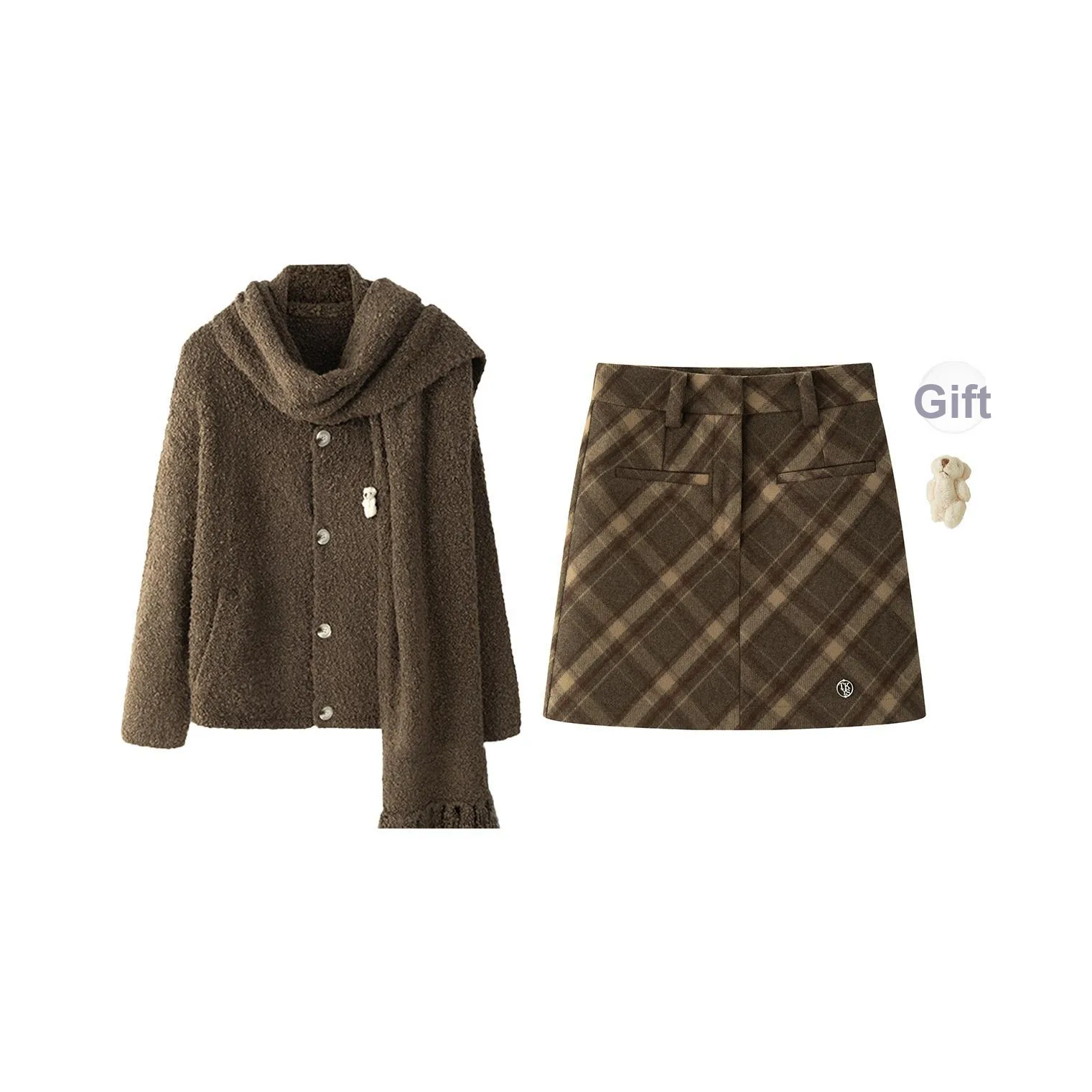 Tokyo Season Комплект с юбкой Женские Коричневый