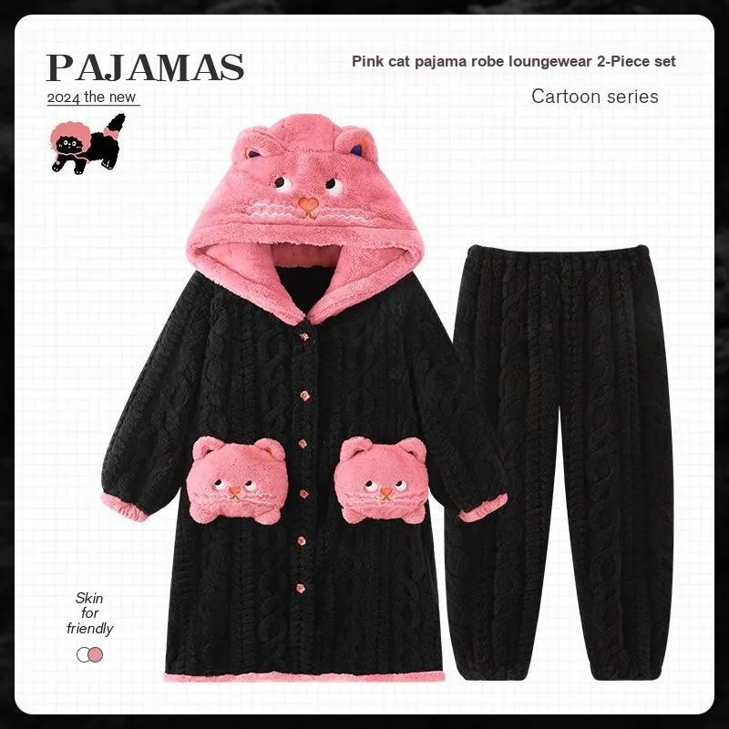 O'MESIK Pajama Set Women's Black & Multicolor-1