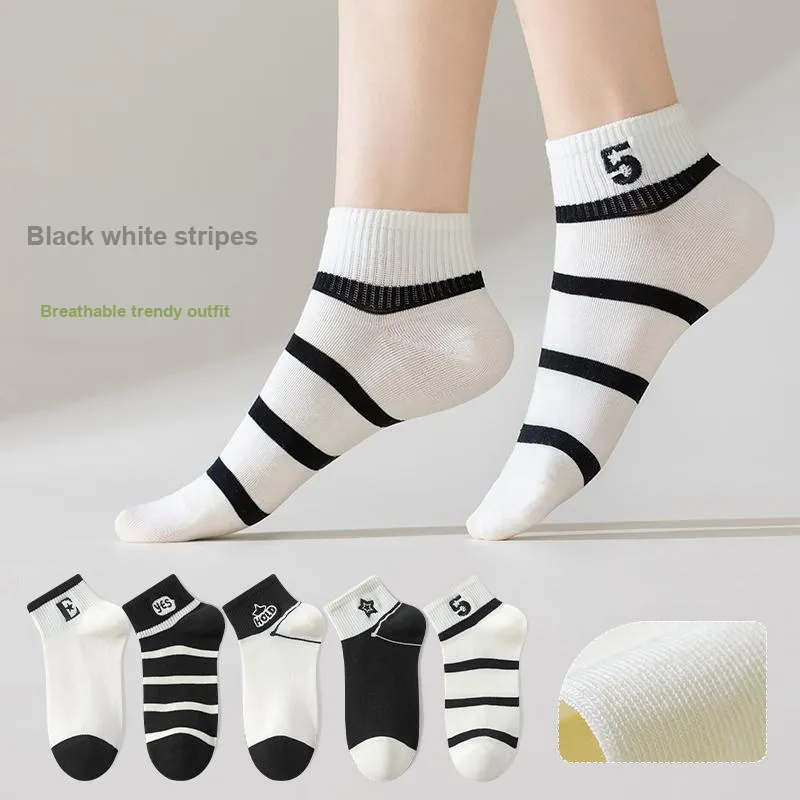Cotton Gene Ankle Socks Women's 5 Pack-19