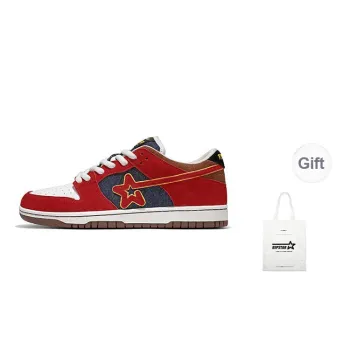 RIPSTAR Cushioning, Slip Resistant, And Abrasion Resistant Low Top Skateboard Shoes Unisex Red