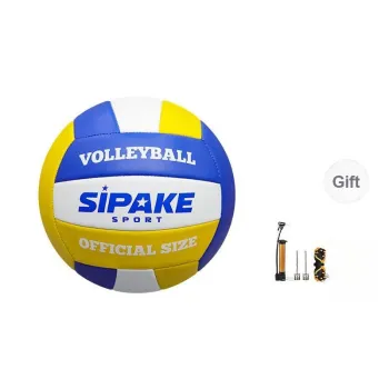 SIPAKESPORT Volleyball Unisex PVC Material Size 5 Yellow Blue White