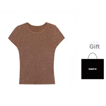 SMFK T Shirts Women's Mustang Brown Shopping Bag Included