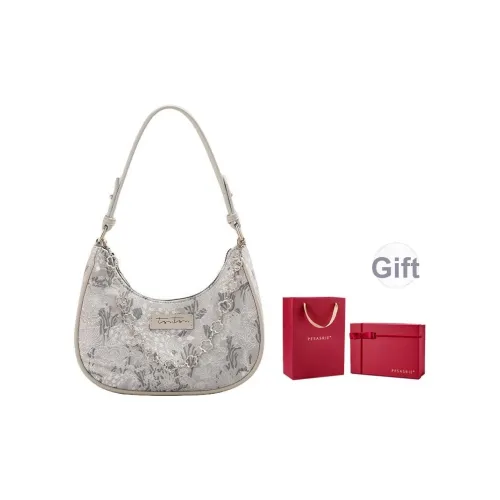 PESASRIE Сумка через плечо из коровьей кожи сумка-полумесяц сумка через плечо обычная женская серый розовый