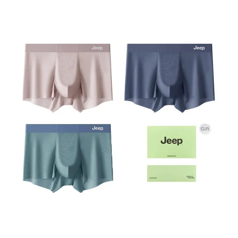 Jeep Underpants Non Clogging 7A Antibacterial Ice Silk Fabric Soft Men's 3 Pack-5