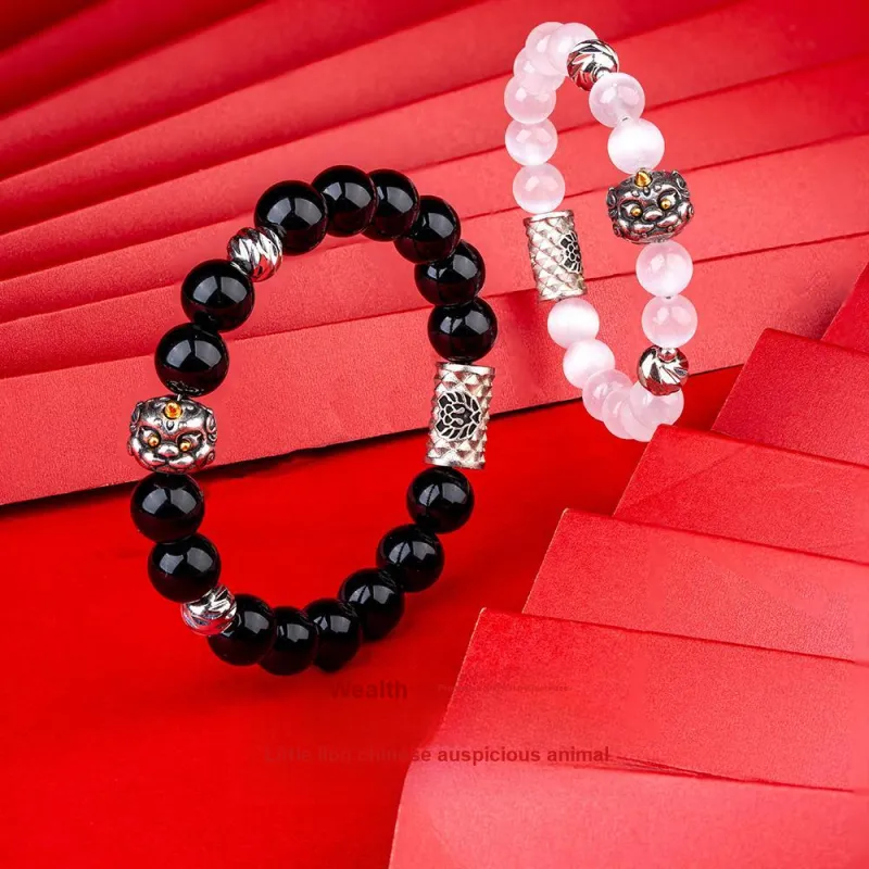 Rastaclat Agate Small Lion Chinese Style Beaded Bracelet Unisex-7
