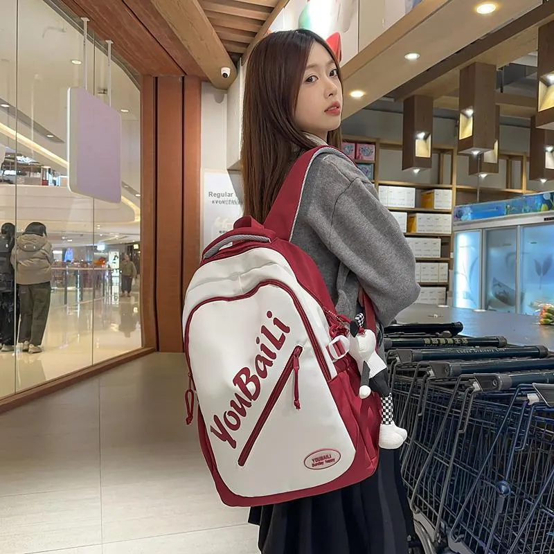 BRABOSTON Nylon Backpack Regular Unisex Black/Burgundy/Khaki/Coffee/Green/Navy Blue-10