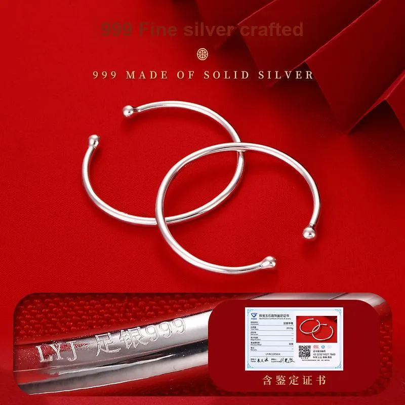 LAOYINJIANG S999 Fine Silver Sterling Silver Bracelets Kids'-3