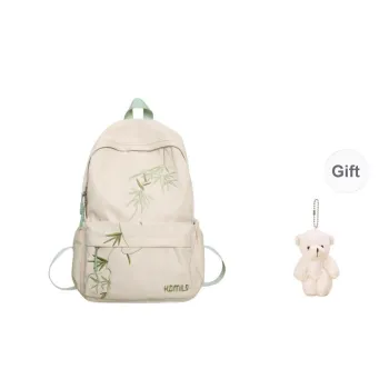 BRABOSTON Nylon Backpack Regular Unisex White/Black/Khaki